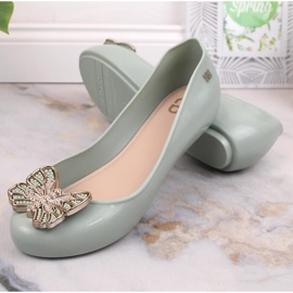 Cómodas bailarinas elásticas perfumadas con mariposa verde Zaxy LL285017 8