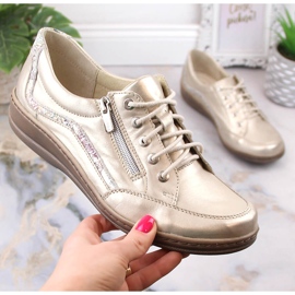 Zapatos mujer piel comodos dorado Helios 411 6