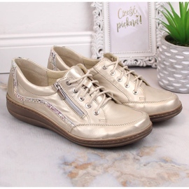 Zapatos mujer piel comodos dorado Helios 411 5