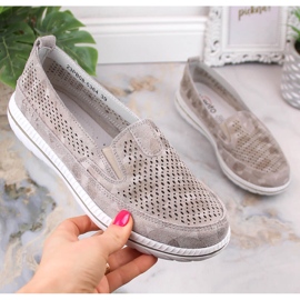 Slip-on mujer cómodos piel beige eVento 5364 5