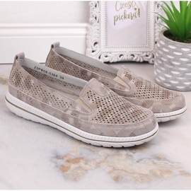 Slip-on mujer cómodos piel beige eVento 5364 6