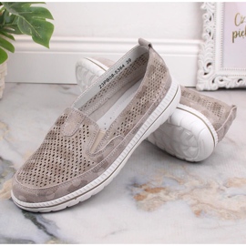 Slip-on mujer cómodos piel beige eVento 5364 8