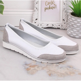 Bailarinas mujer piel calada blanca Filippo DP4524 blanco 7