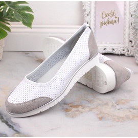 Bailarinas mujer piel calada blanca Filippo DP4524 blanco 9