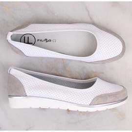 Bailarinas mujer piel calada blanca Filippo DP4524 blanco 8