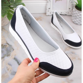 Bailarinas mujer piel calada blanca Filippo DP4524 blanco 6