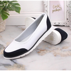 Bailarinas mujer piel calada blanca Filippo DP4524 blanco 8