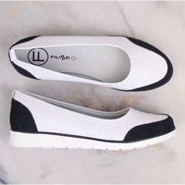 Bailarinas mujer piel calada blanca Filippo DP4524 blanco 9