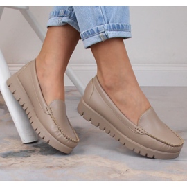 Mocasines de mujer en la plataforma beige Potocki YQ21020 6