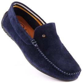 Mocasines hombre piel ante azul marino Filippo MP923 1