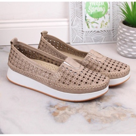 Zapatos mujer calados con elástico beige T.Sokolski VU85LAS 6