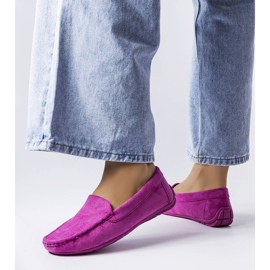 BM Mocasines morados con suela de cuero de Souplet violeta 1