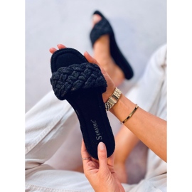 Babuchas de mujer con cordones Erika Black negro 5