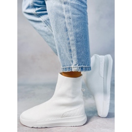 Zapatillas estilo calcetín Ervin White blanco 3