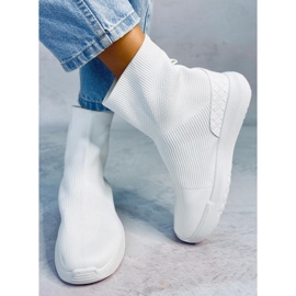 Zapatillas estilo calcetín Ervin White blanco 2