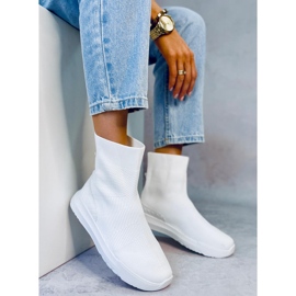 Zapatillas estilo calcetín Ervin White blanco 1