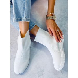 Zapatillas estilo calcetín Ervin White blanco 4