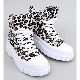 Zapatillas altas Lion Leopard con estampado de leopardo blanco 4
