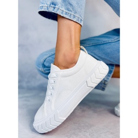 PA1 Deportivas de mujer con plataforma Hampton White blanco 3