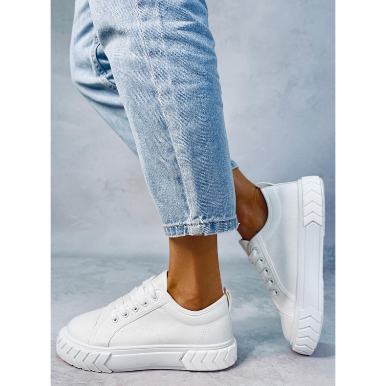 PA1 Deportivas de mujer con plataforma Hampton White blanco 2