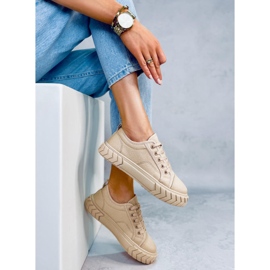 PA1 Deportivas de mujer con plataforma Hampton Khaki beige 4
