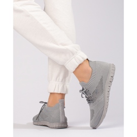 W. Potocki Zapatillas deportivas de mujer caladas ligeras Potocki gris. 1
