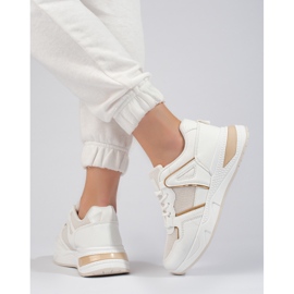 Zapatillas blancas de mujer con suela gruesa Shelovet. blanco 3