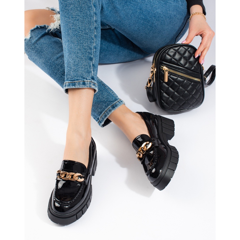 Zapatos plataforma lacados negros Shelovet 2