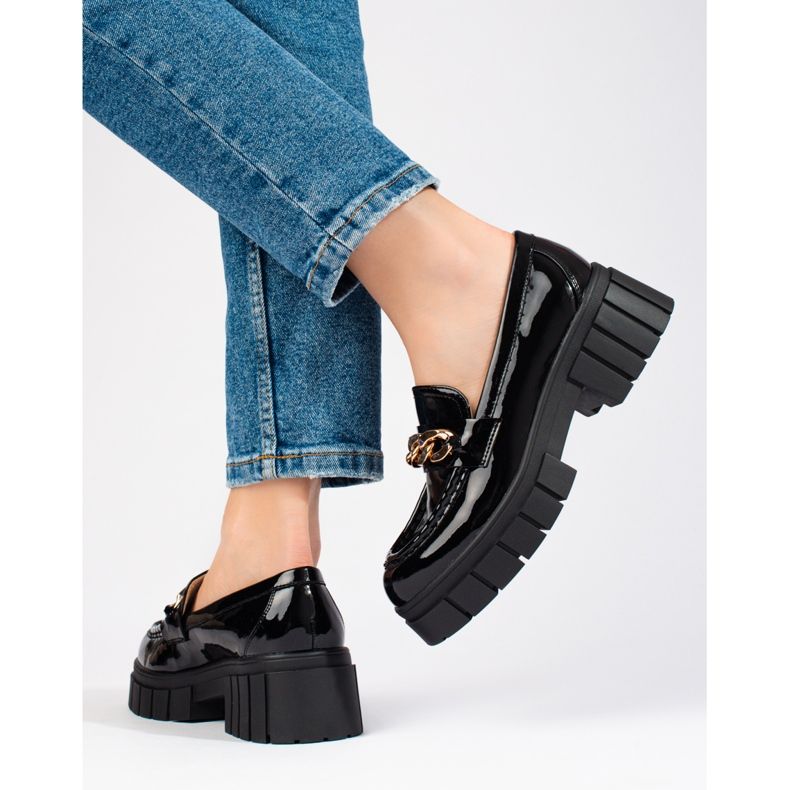 Zapatos plataforma lacados negros Shelovet 1