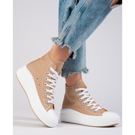 Deportivas plataforma alta Shelovet beige 3