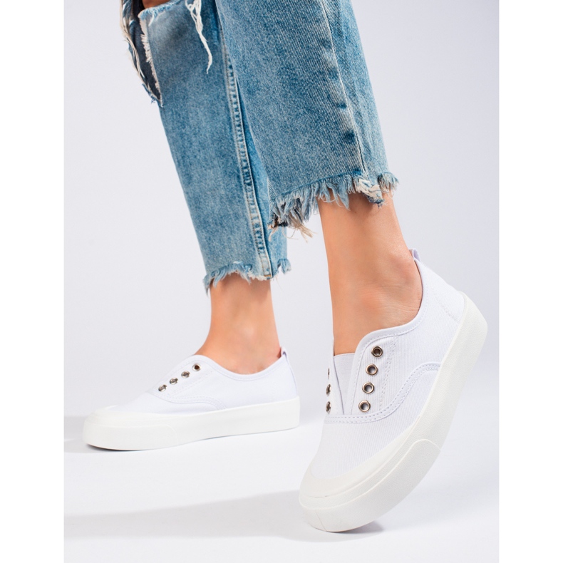 Zapatillas slip-on blancas Shelovet blanco 2