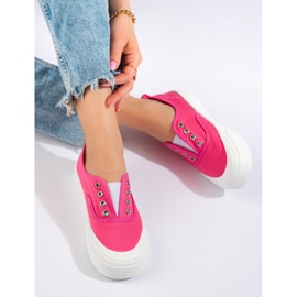 Zapatillas slip-on con plataforma rosas de Shelovet rosado 3
