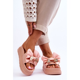 PE1 Pantuflas Lazo Y Osito Decorativo Rosa Claro Suzy rosado 3