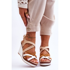 Sandalias Cuña Rayas Beige Ellen 1