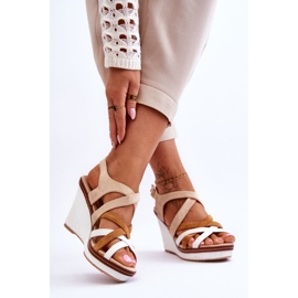 Sandalias Cuña Rayas Beige Ellen 2