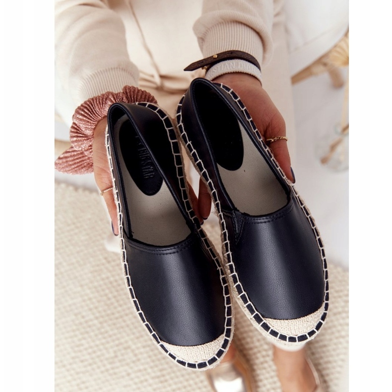 Alpargatas De Piel Con Suela Trenzada Big Star HH274505 Negro 5