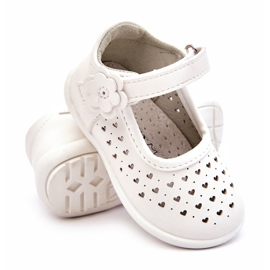 PA1 Bailarinas infantiles altas caladas con velcro Blanco Jianna 4