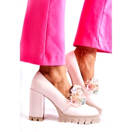 PA2 Zapatos De Salón Elegantes Con Adorno Liso Rosa Claro Caterine 2