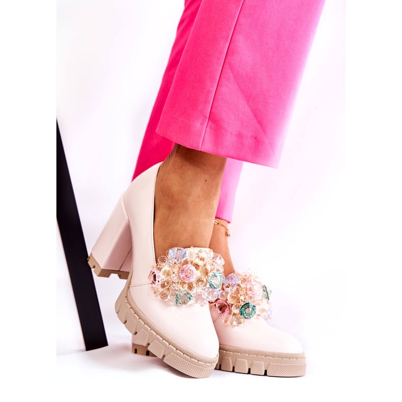 PA2 Zapatos De Salón Elegantes Con Adorno Liso Rosa Claro Caterine rosado 3