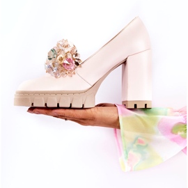 PA2 Zapatos De Salón Elegantes Con Adorno Liso Rosa Claro Caterine 4