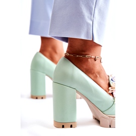 Inna Bombas para mujeres con un adorno verde liso 3