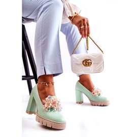 Inna Bombas para mujeres con un adorno verde liso 5