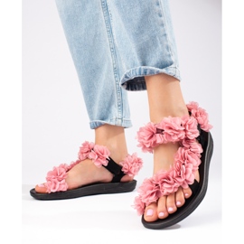 Sandalias mujer perfumadas rosa Shelovet velcro rosado 3