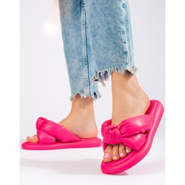 Pantuflas Shelovet rosa para mujer rosado 3