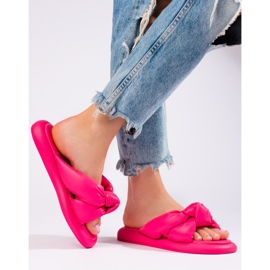 Pantuflas Shelovet rosa para mujer rosado 1