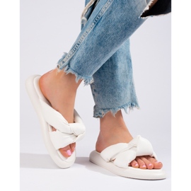 Pantuflas Shelovet blancas para mujer blanco 3