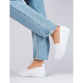 Zapatillas slip-on de mujer de textil Shelovet blanco 2