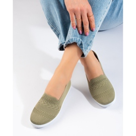 Zapatillas slip-on de mujer de textil Shelovet verde 2