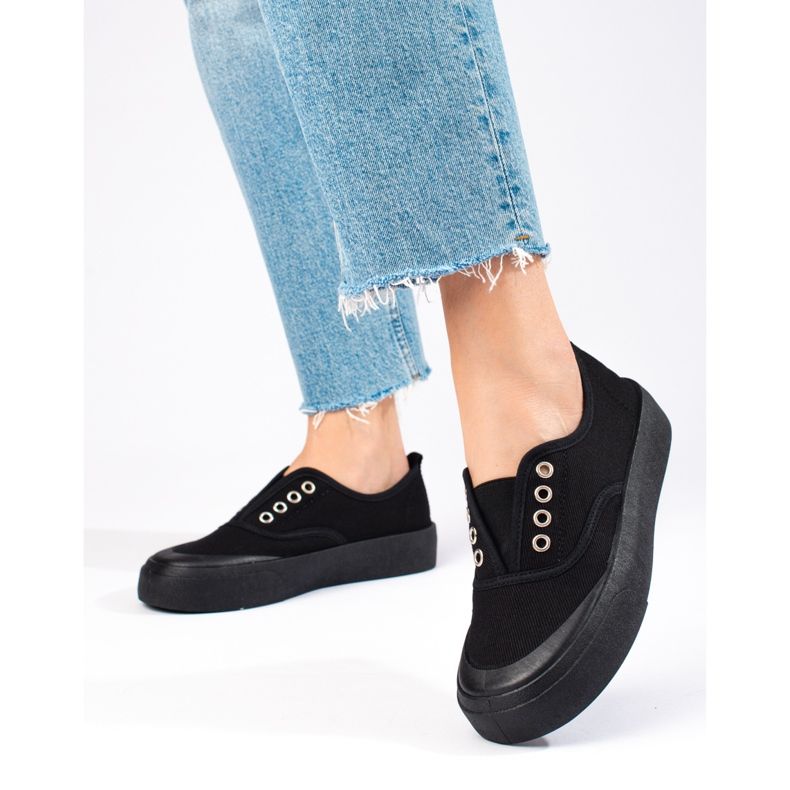 Zapatillas slip-on Shelovet en negro 2