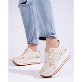 Deportivas cuña mujer Shelovet beige 1